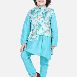 BownBee Boys Pleated Kurta with Pyjamas & Nehru Jacket-picture-50