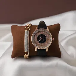 HAUTE SAUCE by  Campus Sutra Women Black & Rose Gold  Watch Gift Set AW22_HSWB5017-image-56