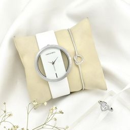 JOKER & WITCH Women Silver-Toned  & White Watch Gift Set-image-71