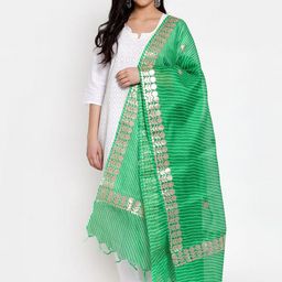 SOUNDARYA Pure Cotton Leheriya Dupatta with Gotta Patti-picture-34