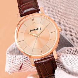 DressBerry Women Dial & Leather Textured Straps Analogue Watch HOBDB-NEW-142-RG-image-102