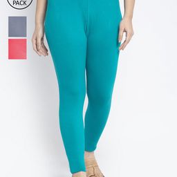 GRACIT Women Pack Of 3 Solid Ankle-Length Leggings-image-50