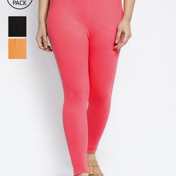 GRACIT Women Pack Of 3 Solid Ankle-Length Leggings-image-76