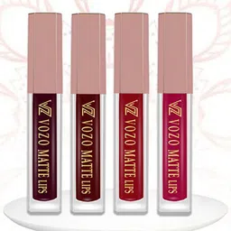 VOZO 4-Pc Velvety Smooth Matte Long Lasting Lipstick - 6ml Each MINI-LIPS-102-103-104-106-58