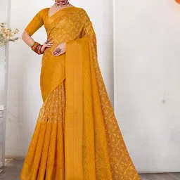 Anouk Ethnic Motifs Printed Embroidered Bandhani Saree-11