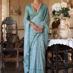 Anouk Ethnic Motifs Printed Zari Bagru Saree-picture-3