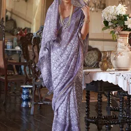 Anouk Printed Dabu Zari Bagru Saree-picture-13