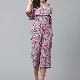 STREET 9 Women Grey & Red Printed Culotte Jumpsuit-picture-46