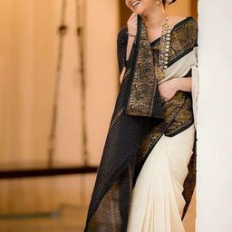 KALINI Checked Zari Banarasi Saree-picture-58