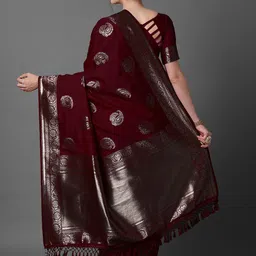 Mitera Ethnic Motifs Woven Design Zari Banarasi Saree-23
