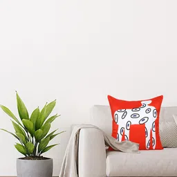 Home Red & White Square Cushion Cover-image-97