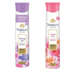YARDLEY LONDON Women Set of Morning Dew & London Mist Refreshing Body Sprays -150 ml Each-24