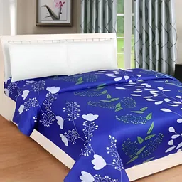 Supreme Home Collective Blue Floral 144 TC Queen Bedsheet-image-82