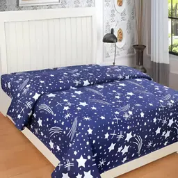 Supreme Home Collective Blue & White Floral Printed 144 TC Queen Bedsheet-image-86