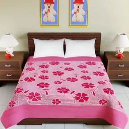 Supreme Home Collective Pink Floral 144 TC Queen Bedsheet-picture-22