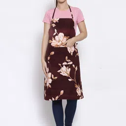 Arrabi Brown Floral Printed Apron-19