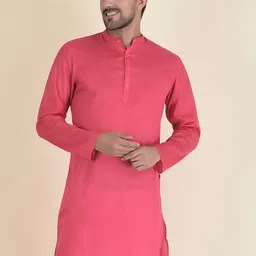 DEYANN Men Coral Kurta with Pyjamas-image-82