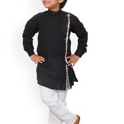 DKGF FASHION Boys Black & White Kurta with Pyjamas-picture-53