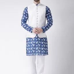 Hangup Men Printed Kurta & Churidar With  Nehru Jacket-picture-51