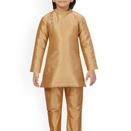 BAESD Boys Woven Design Pure Silk Kurta with Pyjamas-picture-29