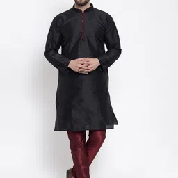 Kaifoo Men Black Kurta with Churidar-picture-56