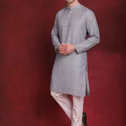 Anouk Floral Printed Regular Cotton Kurta With Pyjamas image 4