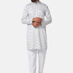 TAHVO Floral Printed Regular Kurta With Pyjamas image 1