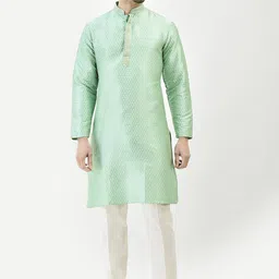 SG LEMAN Mandarin Collar Long Sleeves Embroidered Regular Kurta with Pyjamas-picture-2
