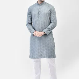 SG LEMAN Mandarin Collar Long Sleeves Embroidered Regular Kurta with Pyjamas-picture-1
