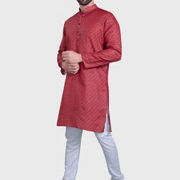 SHIWAM ETHNIX Mandarin Collar CollarPrinted Regular Straight Kurta with Pyjamas-picture-38