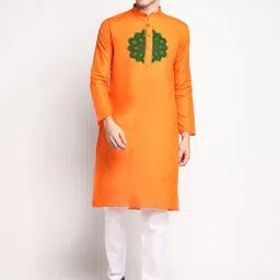 DEVOILER Ethnic Motifs Printed Kurta with Pyjamas-picture-13
