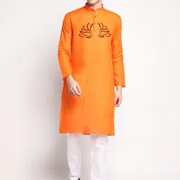 DEVOILER Ethnic Motifs Printed Mandarin Collar Regular Kurta with Pyjamas-picture-47