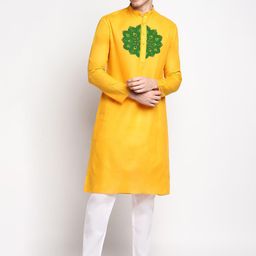 DEVOILER Ethnic Motifs Printed Band Collar Kurta With Trousers-picture-44