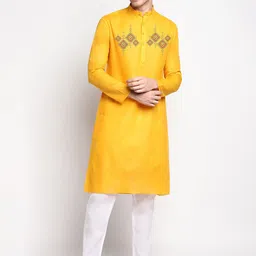 DEVOILER Ethnic Motifs Printed Mandarin Collar Regular Kurta with Pyjamas-picture-17