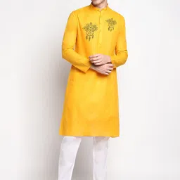 DEVOILER Ethnic Motifs Printed Band Collar Kurta With Trousers-picture-53