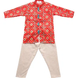 Cute Couture Boys Ethnic Motifs Printed Regular Kurta with Trousers-24