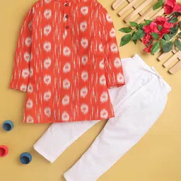 Jeetethnics Boys Ethnic Motif Printed Regular Cotton Silk Kurta With Pyjamas-16