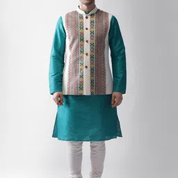 KISAH Men Multicoloured Regular Kurta with Pyjamas-2