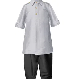 A T U N Boys Silver-Toned Regular Kurta with Pyjamas-20