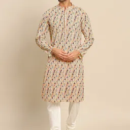 KISAH Men Printed Self Design Kurta with Pyjamas-picture-45