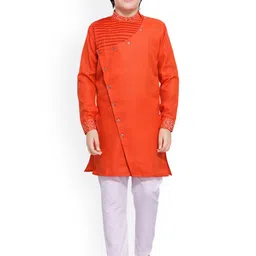 Jeetethnics Boys Orange & White Regular Kurta with Pyjamas-picture-15