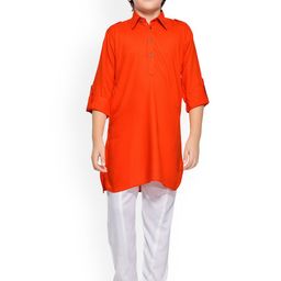 Jeetethnics Boys Orange Regular Kurta with Pyjamas-picture-40