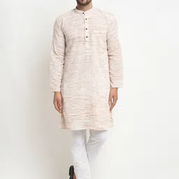 Armaan Ethnic Men Off White Kurta with Pyjamas-picture-6