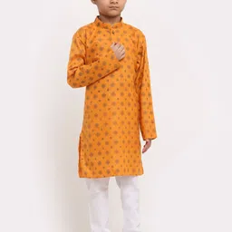KRAFT INDIA Boys Ethnic Motifs Printed Pure Cotton Kurta with Pyjamas-picture-14