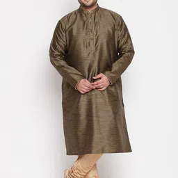 VASTRAMAY  Men Plus size  Black Kurta with Pyjamas-22