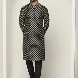 KISAH Woven Design Straight Kurta With Trousers Set-picture-46