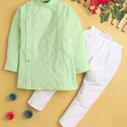 Jeetethnics Boys Pintucks Detail Cotton Silk Angrakha Kurta With Pyjama-43