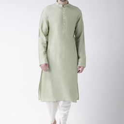KISAH Men Green Kurta with Dhoti Pants-image-74