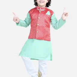 BownBee Boys Regular Pure Cotton Kurta with Pyjamas-picture-7