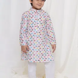 Aj DEZInES Boys Printed Regular Pure Cotton Kurta with Pyjamas-54